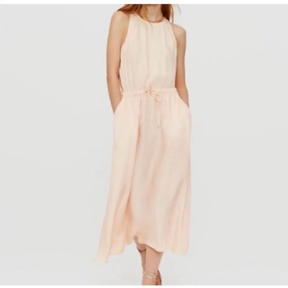 Lou & Grey Women's M Peach Open Back Maxi Dress Sleeveless Casual